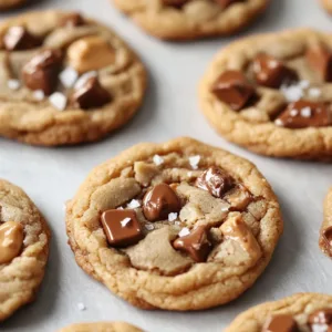 Delicious homemade salted caramel cookies on a cooling rack.