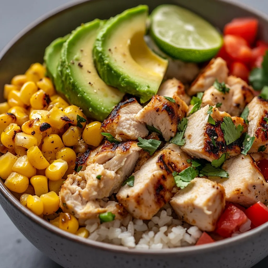 Street Corn Chicken Rice Bowl