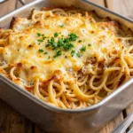 A plate of TikTok spaghetti topped with fresh basil and grated cheese