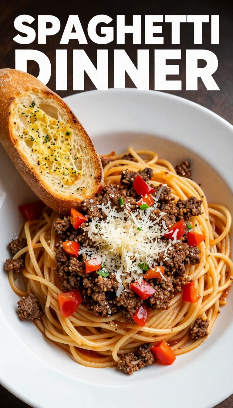 A plate of viral dirty spaghetti garnished with fresh herbs and parmesan cheese