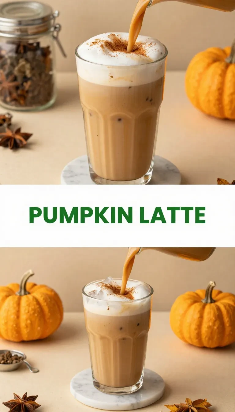 A Starbucks Iced Pumpkin Cream Chai Tea Latte in a clear cup with creamy foam topping.
