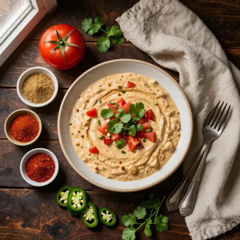 A bowl of creamy crock pot taco dip topped with fresh cilantro and served with tortilla chips.