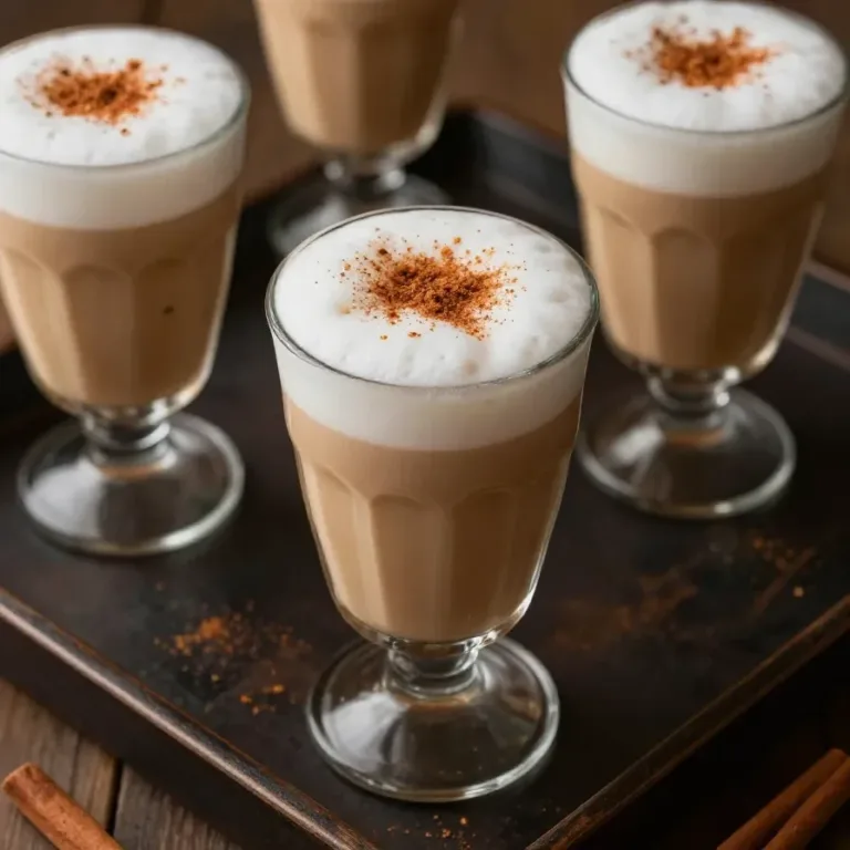 Iced Pumpkin Cream Chai Latte A glass of iced pumpkin cream chai latte topped with frothy cream and pumpkin spice.