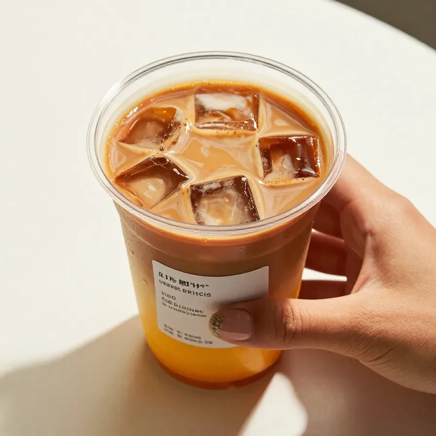 A vibrant cup of Starbucks Pumpkin Chai Latte from the secret menu, topped with whipped cream and spices.
