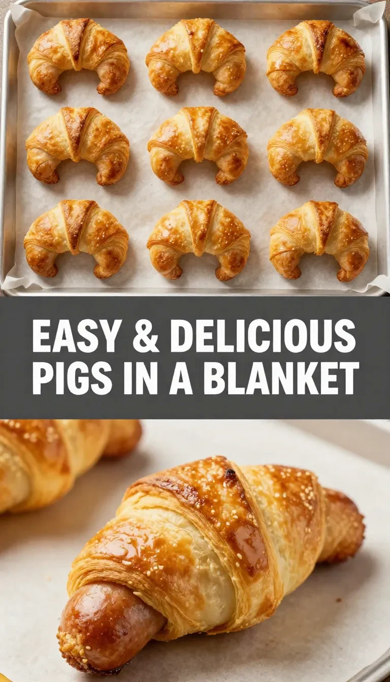 Golden-brown pigs in a blanket served on a white plate with a side of dipping sauce.