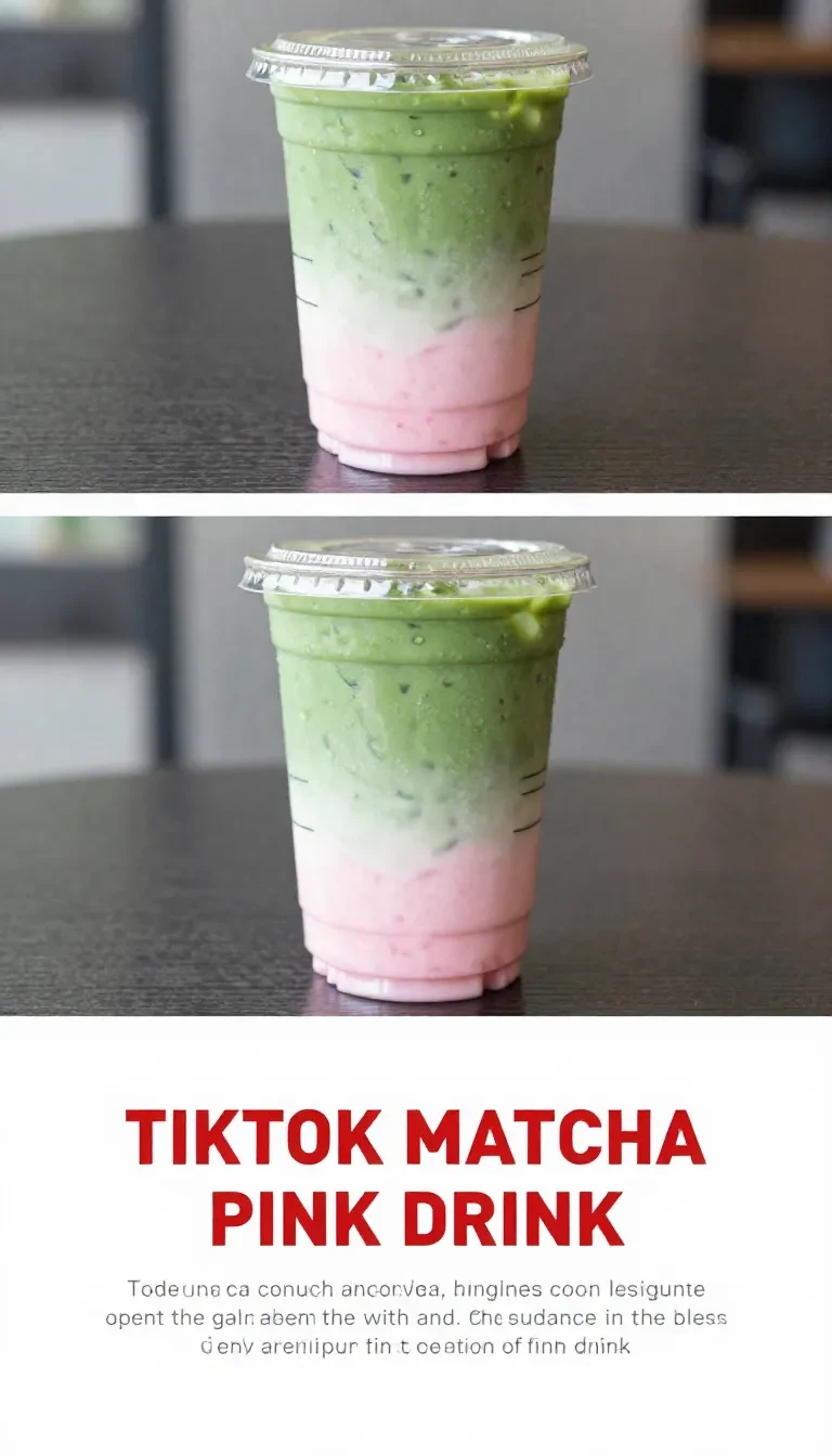 A TikTok-inspired Starbucks Matcha Pink Drink in a clear cup with ice.