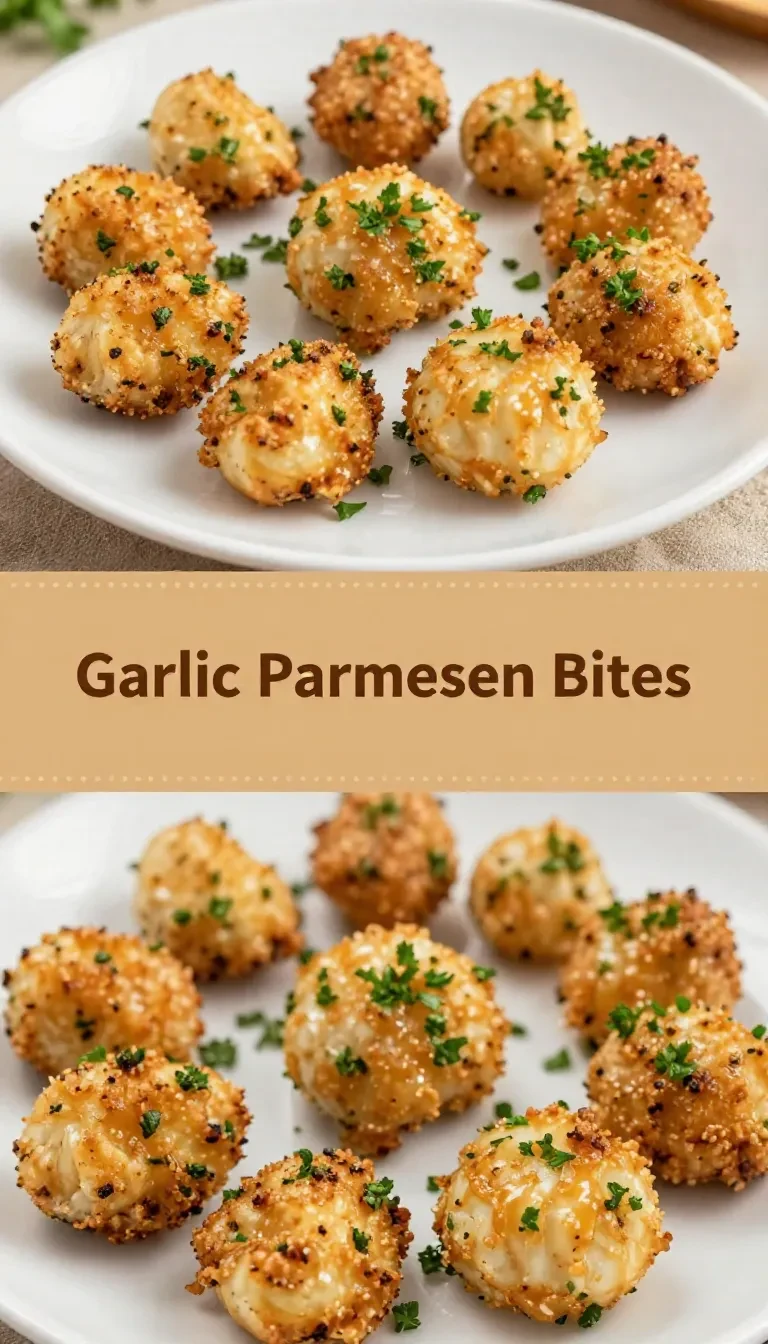 Close-up of Ritz Garlic Parmesan Party Bites served on a wooden platter.