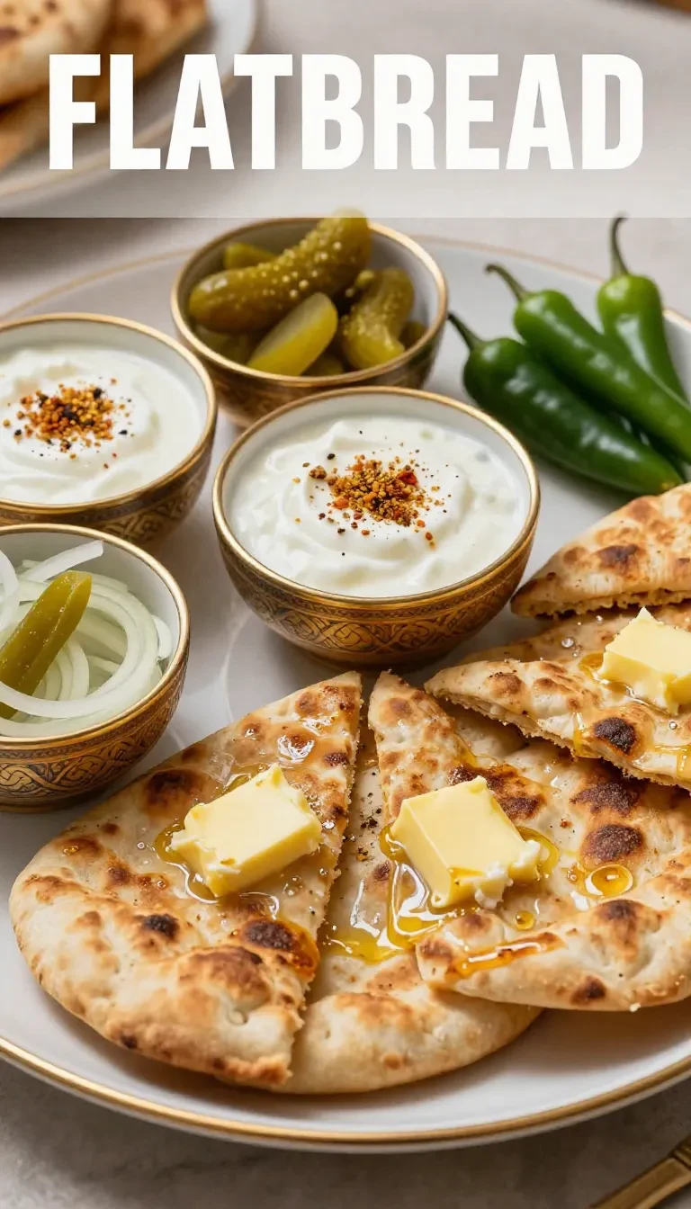 Close-up of freshly made aloo paratha served on a plate with butter and yogurt.