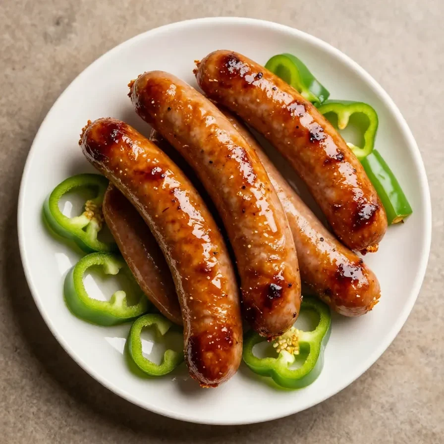 A plate of Mississippi Lil' Smokies glazed with a savory, tangy, and sweet sauce, served as party appetizers.