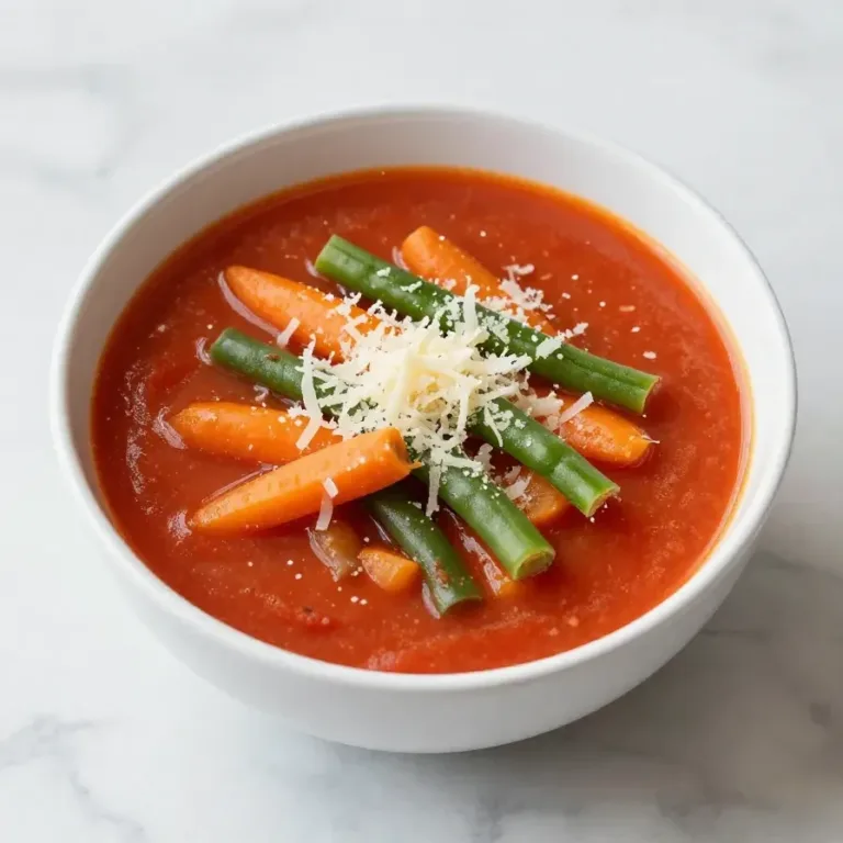 A bowl of classic minestrone soup filled with colorful vegetables and pasta.