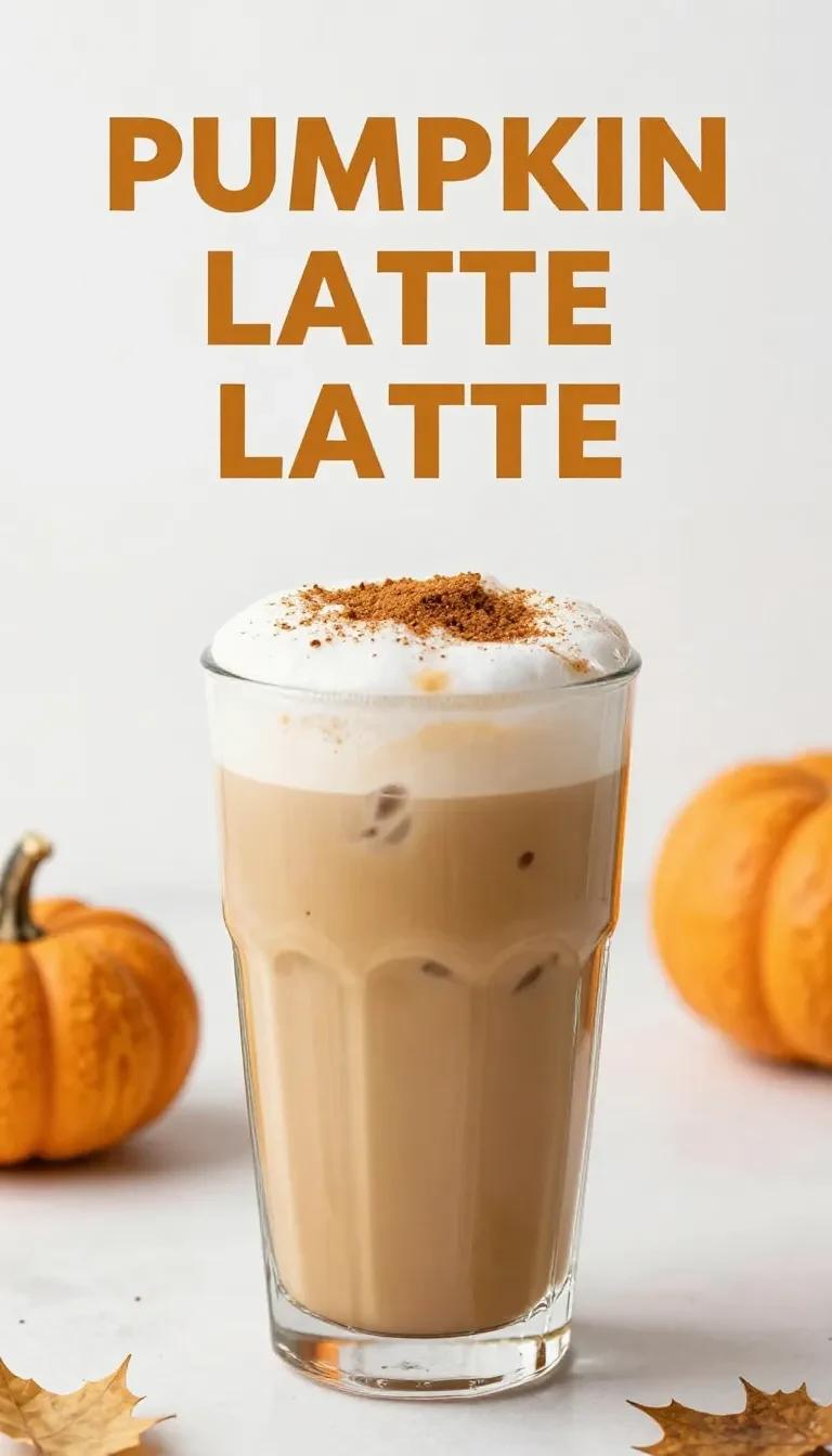 A Starbucks Iced Pumpkin Cream Chai in a clear cup on a wooden table.