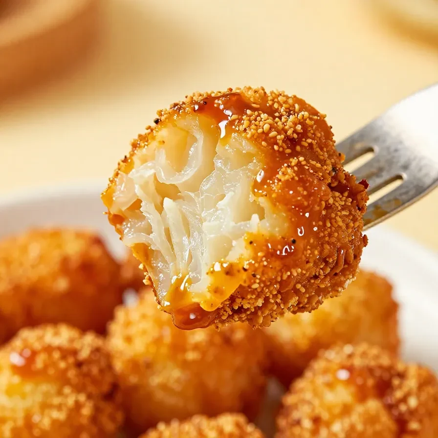 A plate of crispy buffalo cauliflower bites cooked in an air fryer, garnished with green onions.