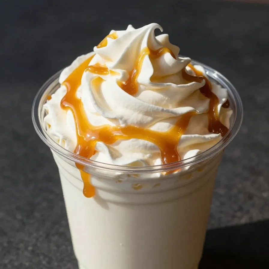 A close-up of a Starbucks Pumpkin Spice Frappuccino topped with whipped cream and pumpkin spice seasoning.