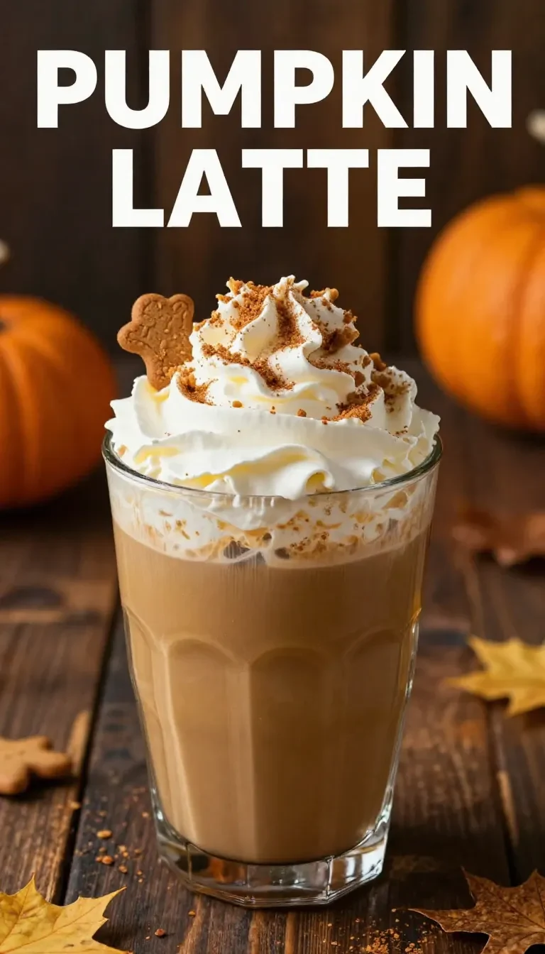 A close-up of an iced pumpkin spiced latte topped with whipped cream and cinnamon.