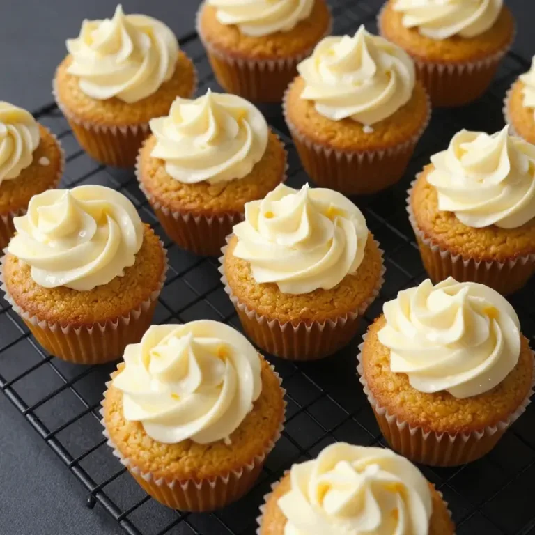 Pumpkin Cream Cheese Muffins Close-up of freshly baked pumpkin cream cheese muffins on a wooden table.