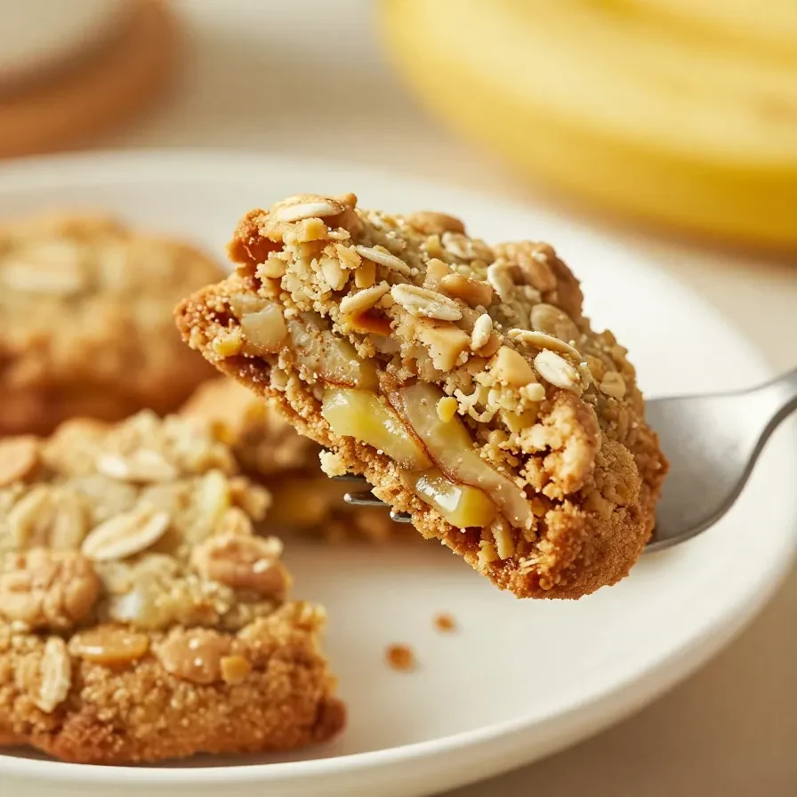 Freshly baked healthy banana oatmeal cookies served on a plate.