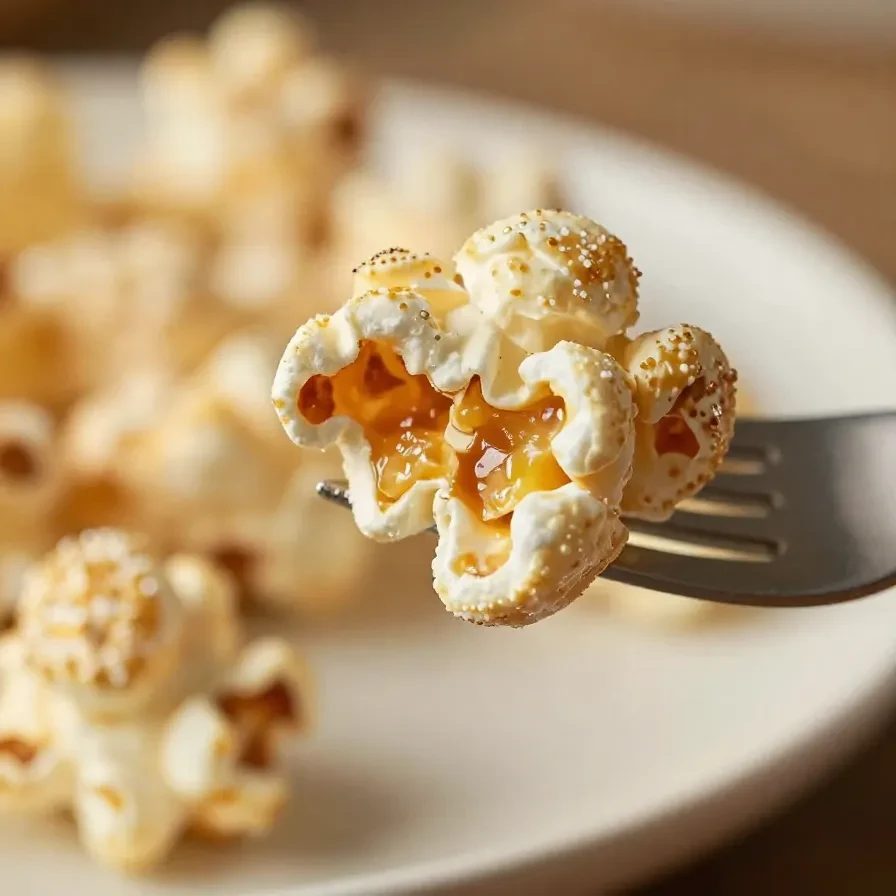 A bowl of colorful homemade Funfetti marshmallow popcorn treats, topped with rainbow sprinkles.