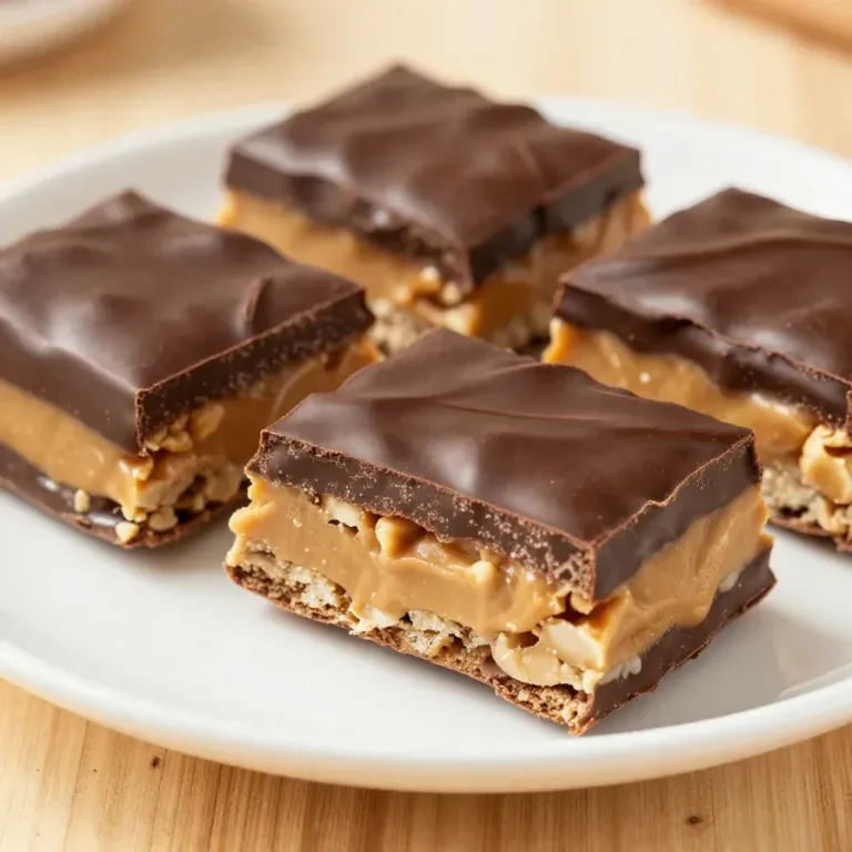 Homemade protein bars with oats, nuts, and chocolate on a wooden table.
