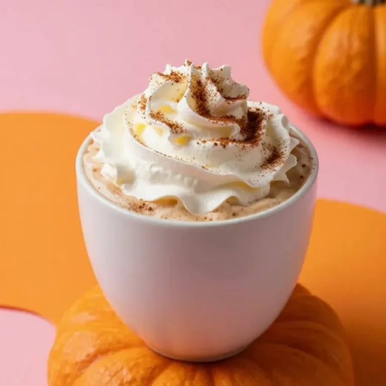 A steaming cup of skinny pumpkin spice latte topped with frothy milk and cinnamon on a wooden table.