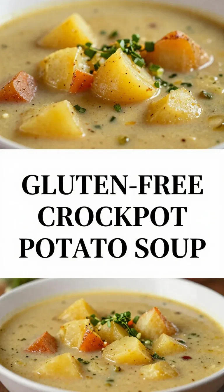 A bowl of creamy gluten-free potato soup made with frozen hash browns, served with a sprinkle of parsley.