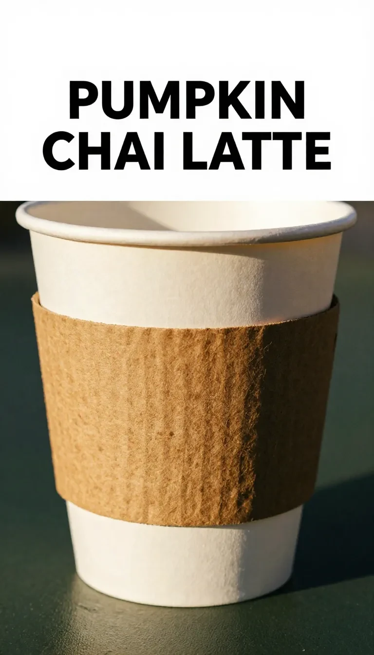 A close-up of a Starbucks cup filled with the Pumpkin Chai Latte from the secret menu, topped with whipped cream and spices.