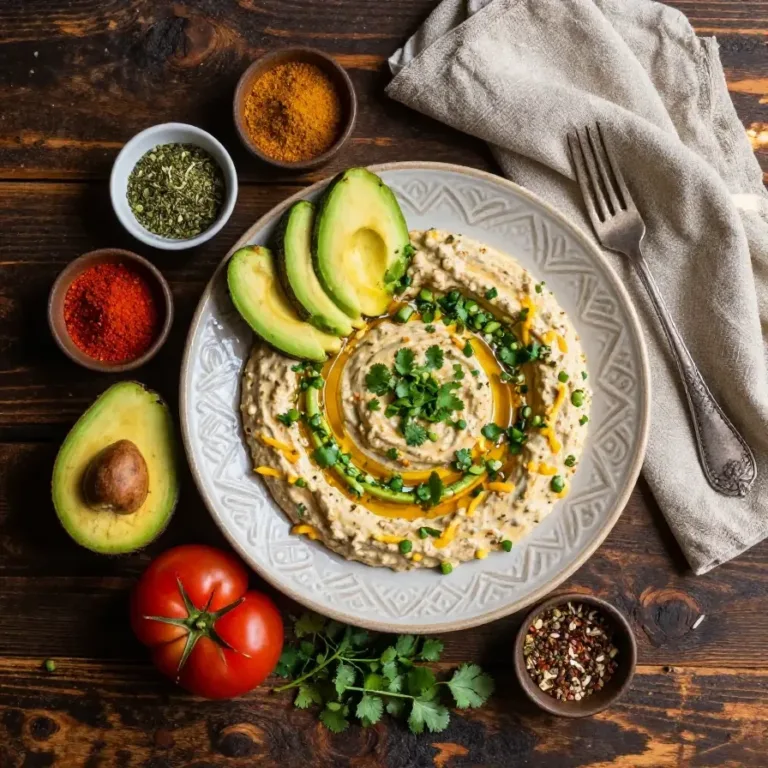 A bowl of creamy gringo dip served with tortilla chips on a wooden table.