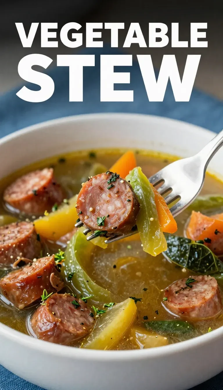 A rustic dish of swamp potatoes and sausage served in a cast iron skillet.
