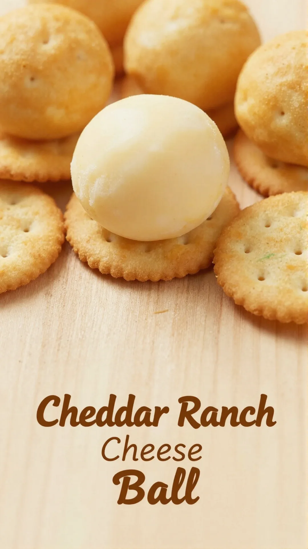 Close-up of a cheddar ranch cheeseball garnished with fresh parsley on a serving platter.
