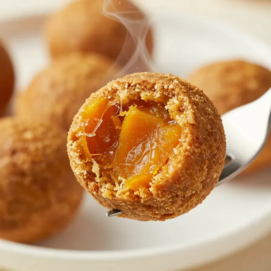 Delicious pumpkin spice cookie balls arranged on a wooden platter