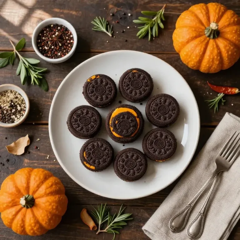 Delicious Pumpkin Oreo Truffles arranged on a decorative plate