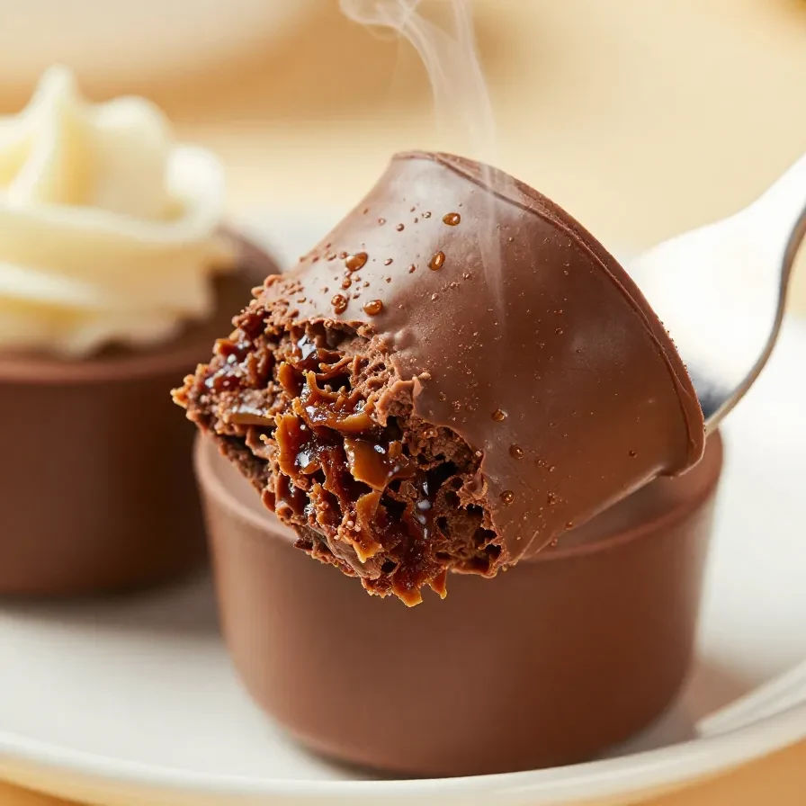 Delicious Witch's Brew Chocolate Mousse Cups topped with spooky decorations