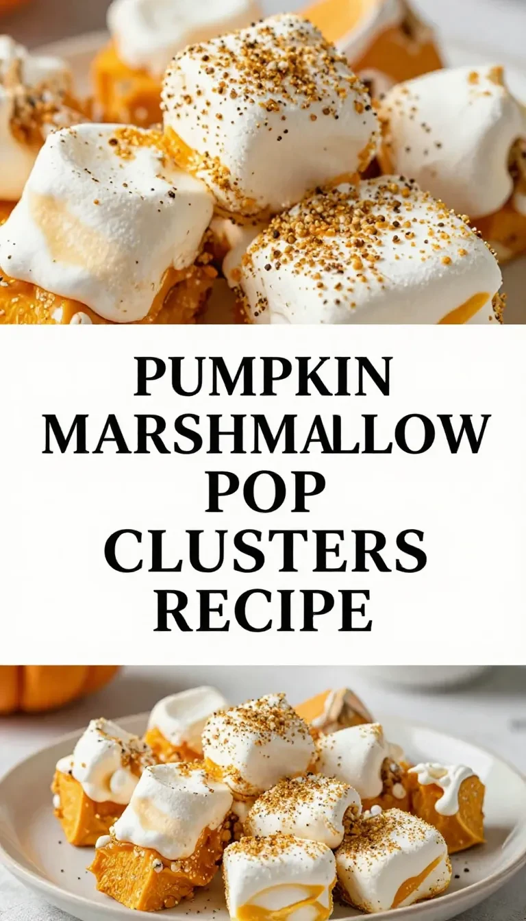 A close-up of pumpkin marshmallow pop clusters arranged on a wooden table