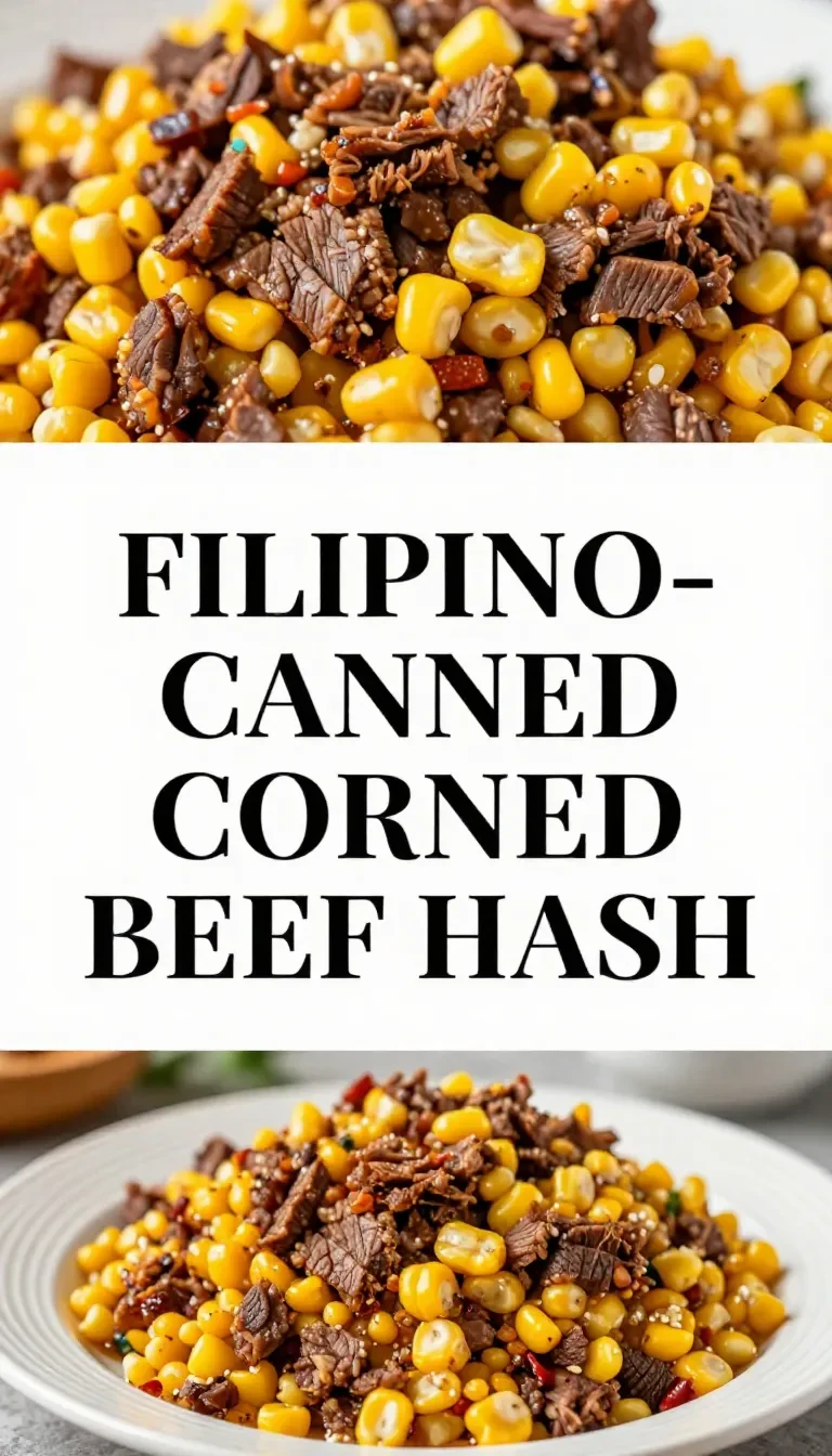 A delicious plate of Filipino-style canned corn beef hash served with rice and fried egg