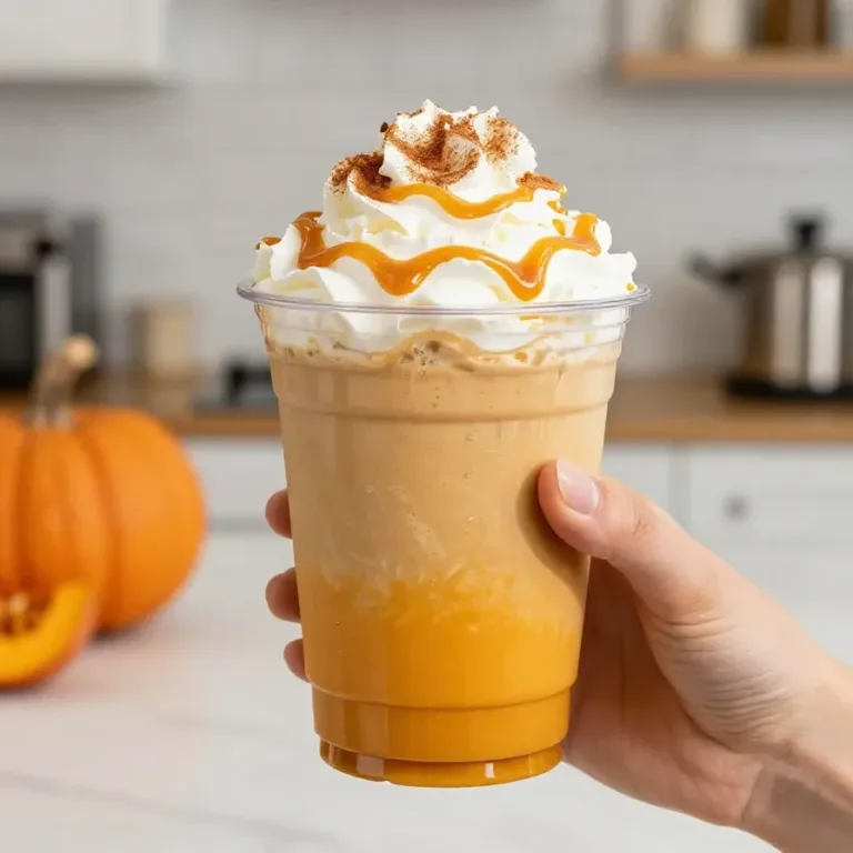 A close-up of a Starbucks Pumpkin Spice Latte topped with whipped cream and cinnamon.