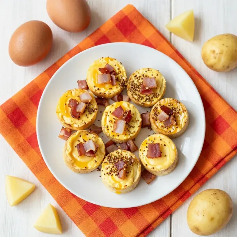 A close-up of corned beef hash egg bites cooked in an Instant Pot, garnished with fresh herbs.