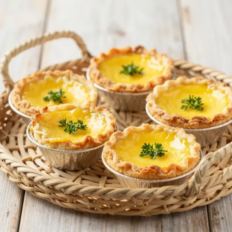A freshly baked corned beef and spinach quiche on a wooden table.