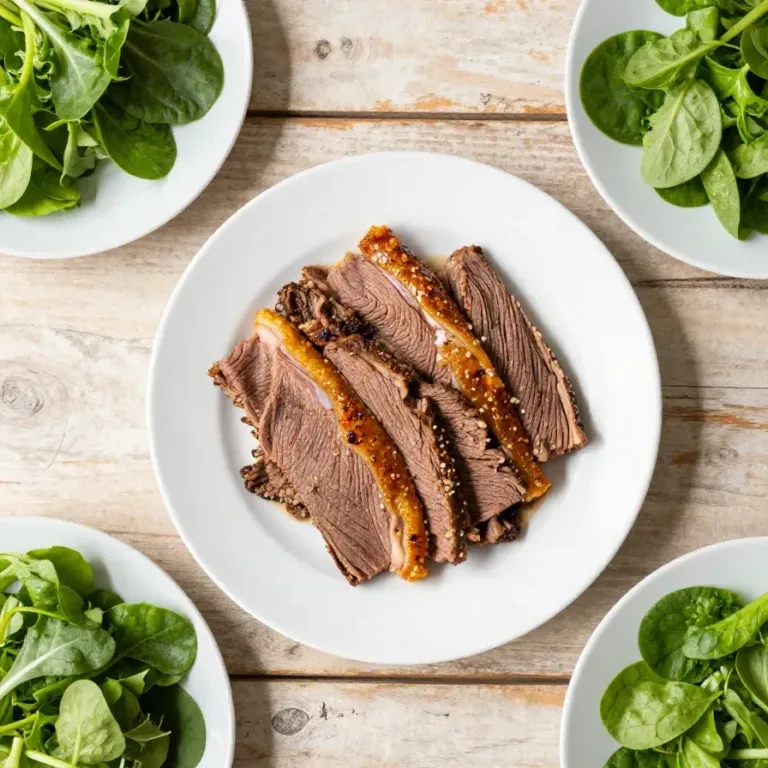 A delicious slow cooker corned beef dish garnished with herbs and spices