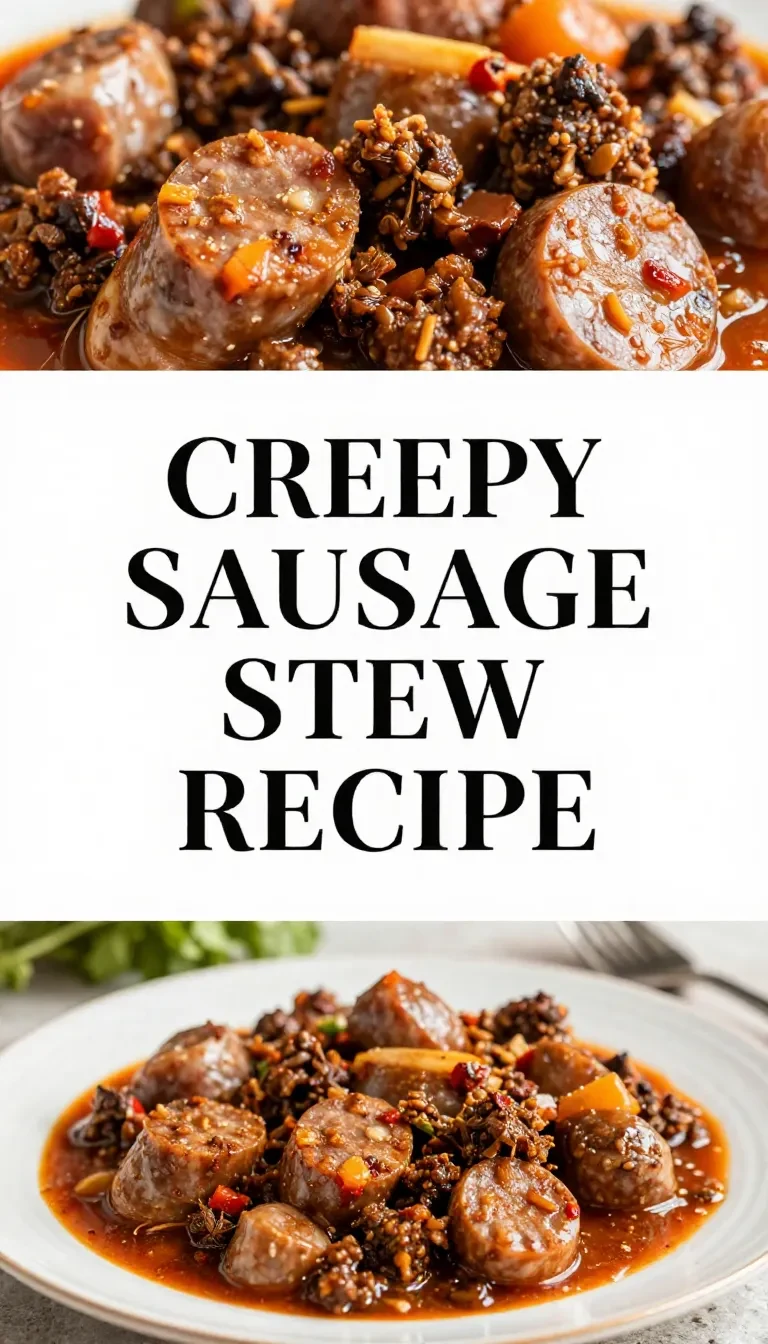 A bowl of creepy sausage stew featuring hot dog fingers arranged to resemble severed human fingers.