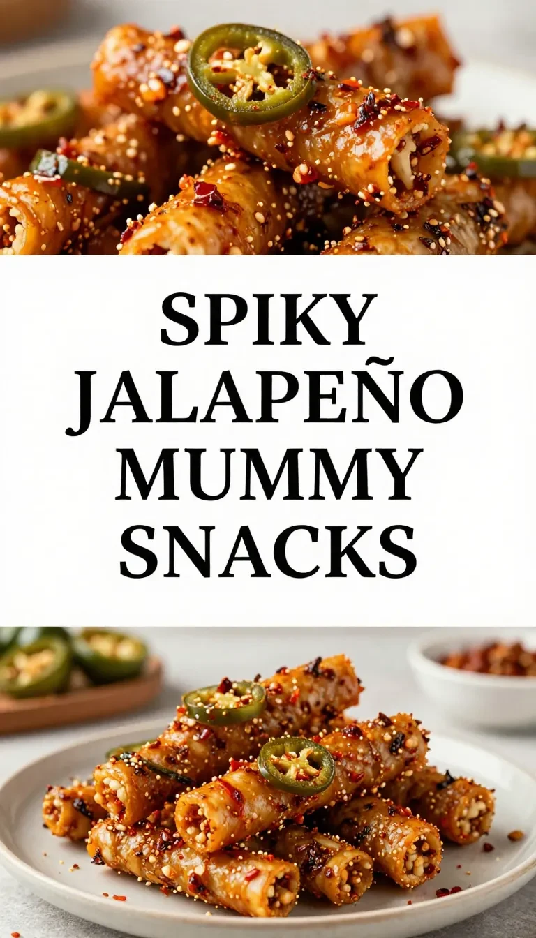 A platter of Jalapeño Mummies wrapped in crescent dough, ready to be served.