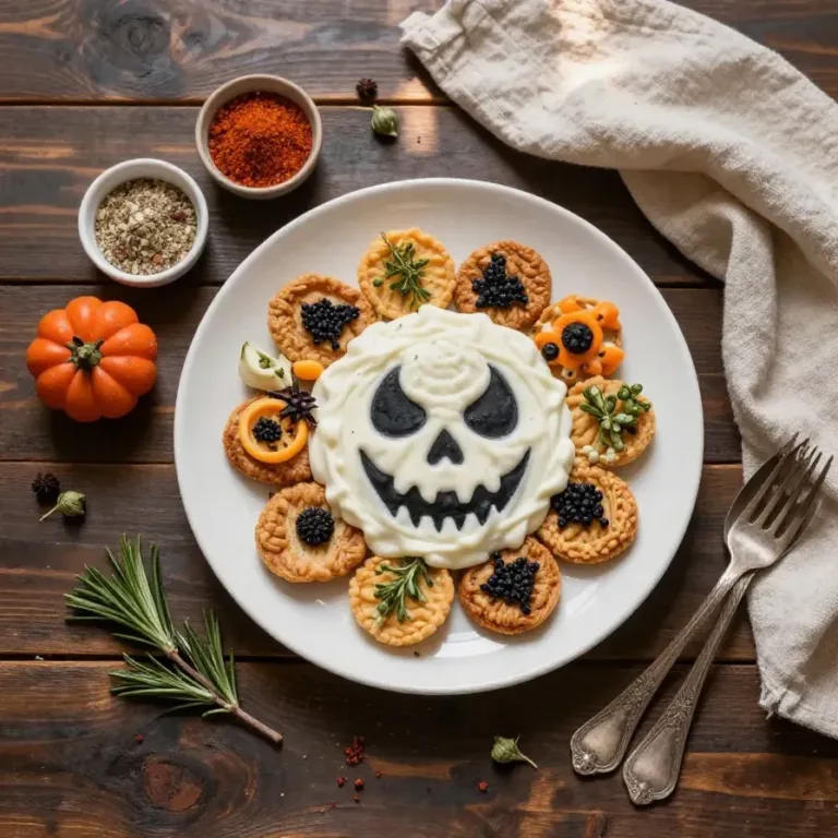 A spooky rendition of a classic snack with Halloween-themed decorations