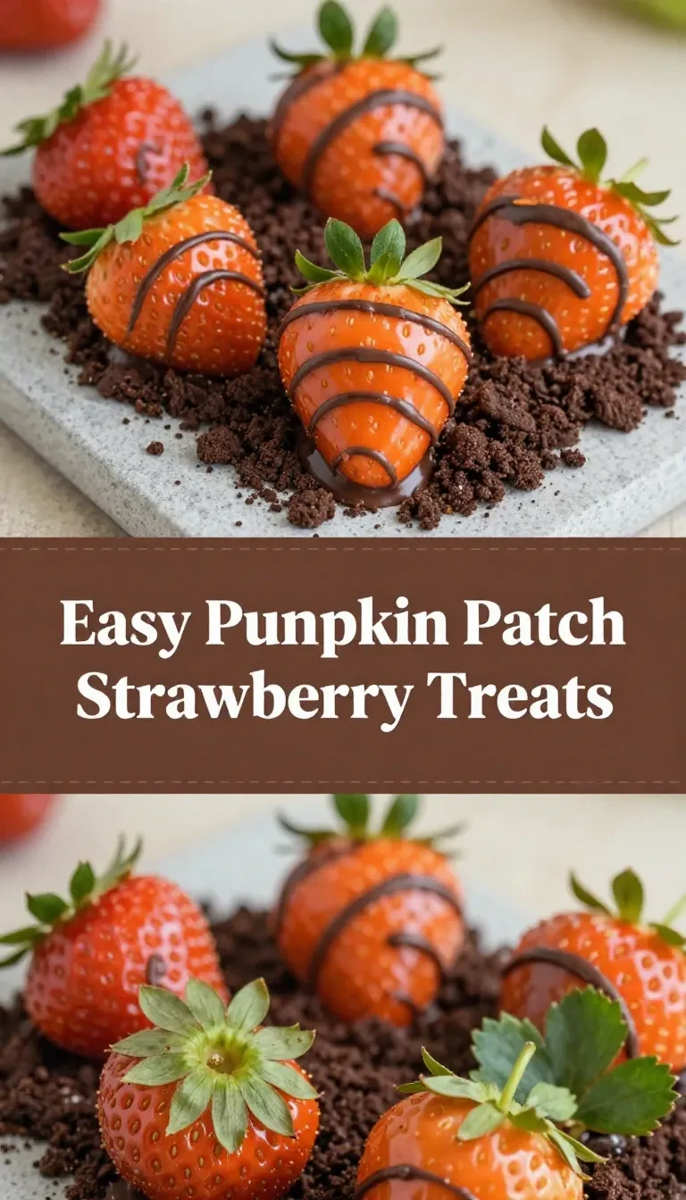 Close-up of pumpkin-shaped chocolate-covered strawberries arranged on a white plate.