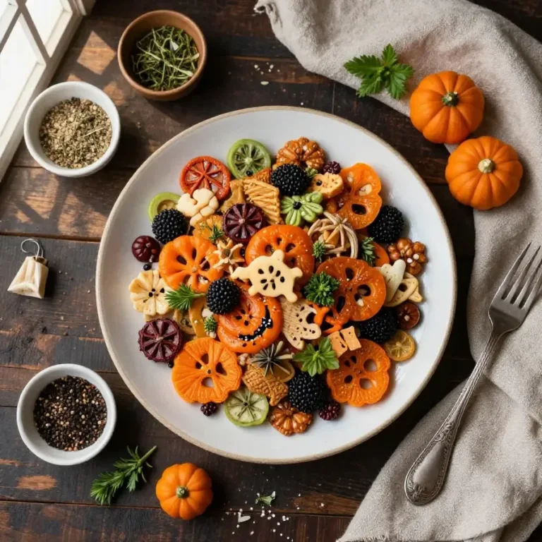 5-Minute Halloween Snack Mix A bowl of colorful Halloween snack mix with pretzels, candy corn, and chocolate pieces.