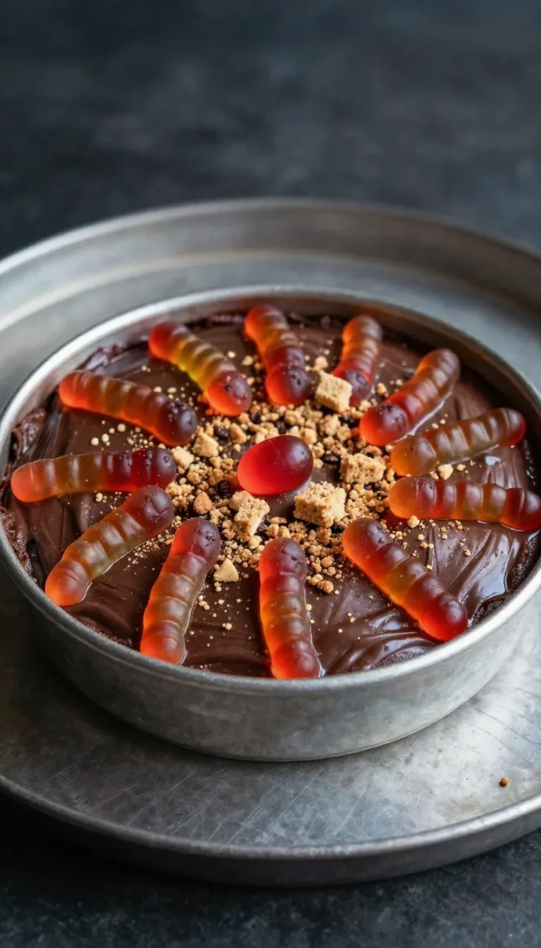 A close-up view of colorful slimy Jell-O worms on a plate